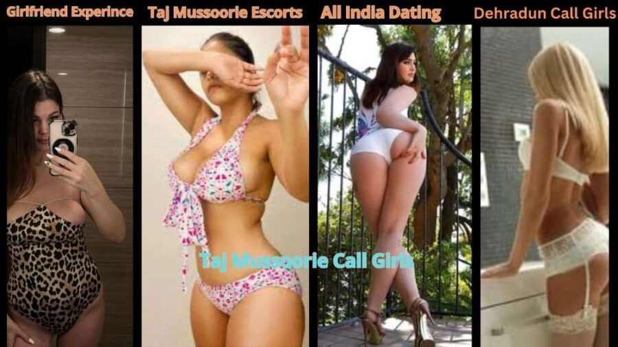 Four female models representing Mussoorie escorts or Mussoorie call girls with their photos
